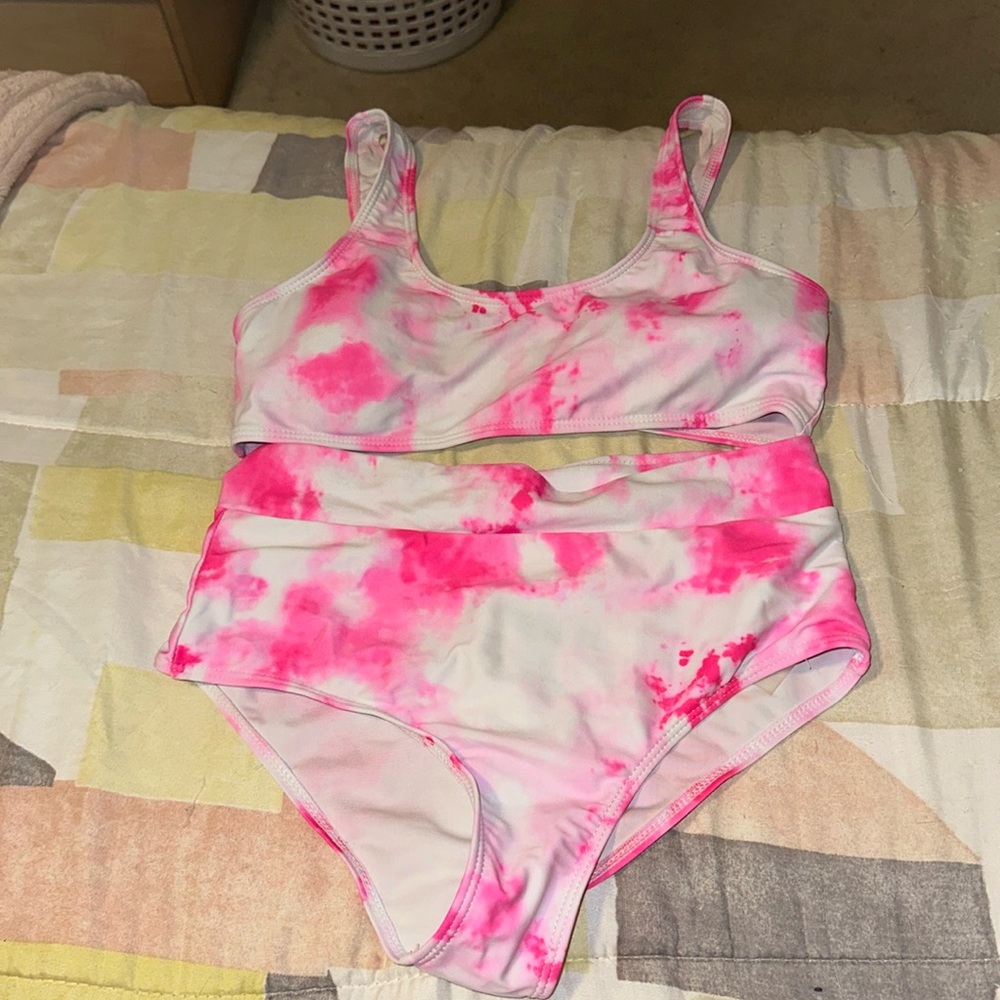 SHEIN pink tie dye bikini